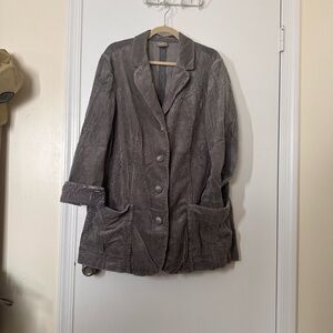 JJill Unlined Gray Corduroy Blazer